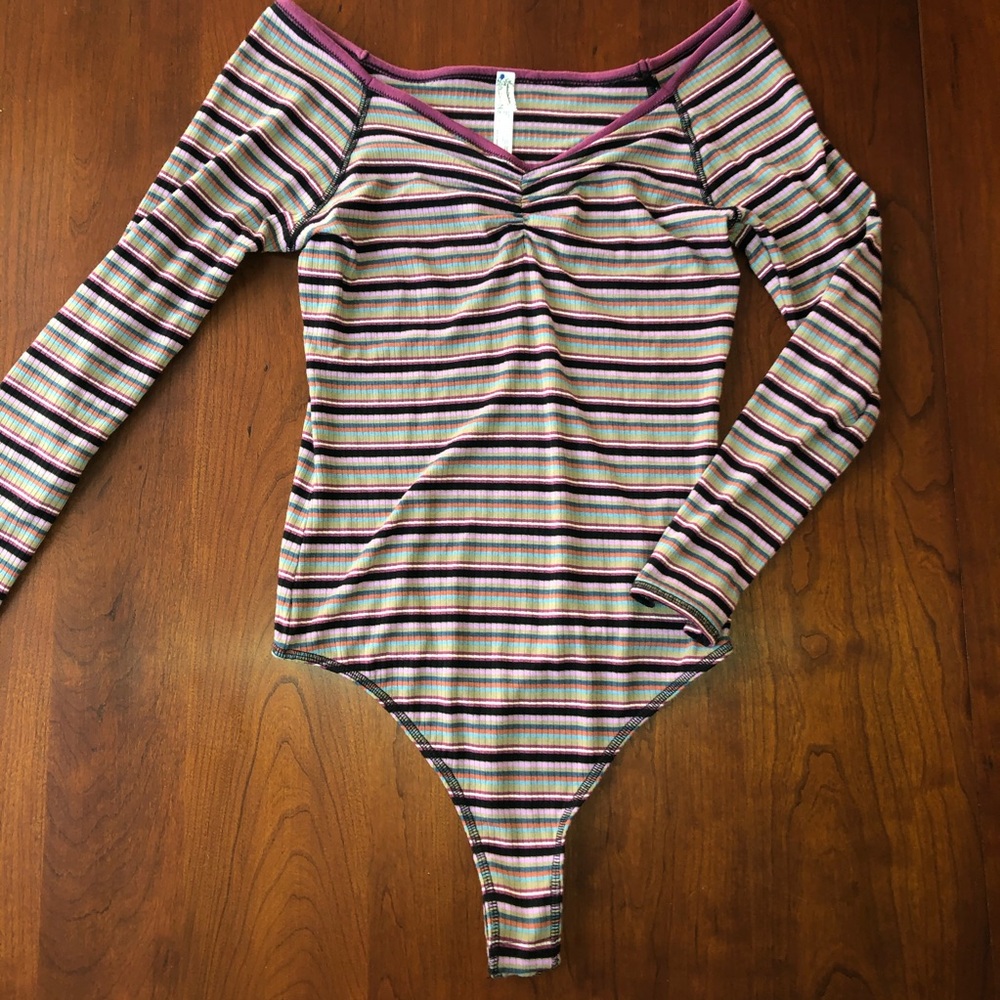 Intimately free people striped bodysuit size Small